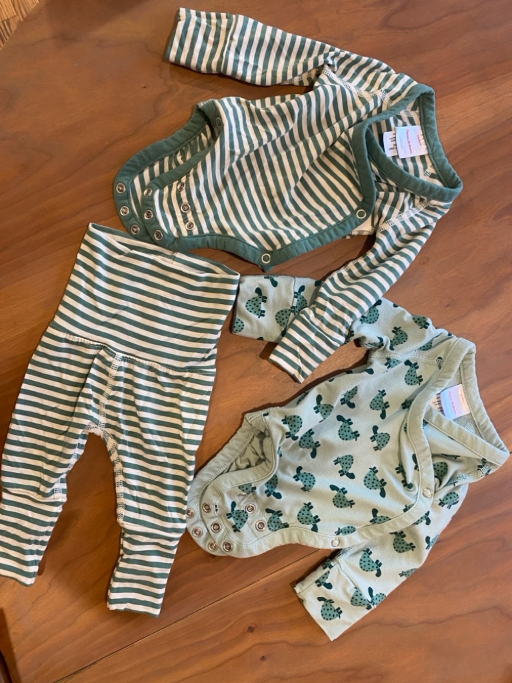 Hanna Andersson Newborn Boy Green Turtle and stripe lot